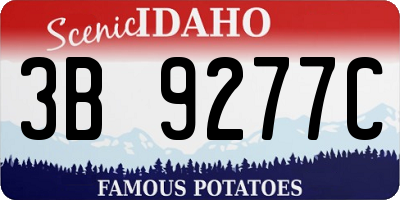ID license plate 3B9277C