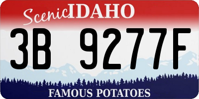 ID license plate 3B9277F
