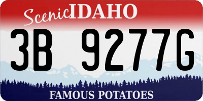 ID license plate 3B9277G