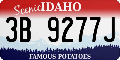 ID license plate 3B9277J
