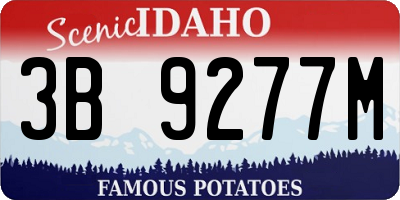 ID license plate 3B9277M