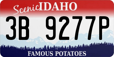 ID license plate 3B9277P