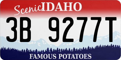 ID license plate 3B9277T