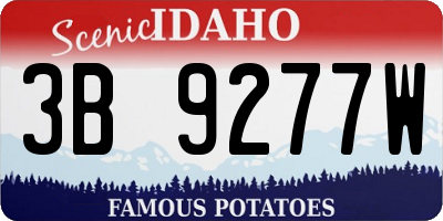 ID license plate 3B9277W