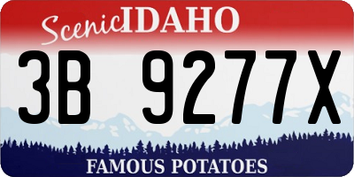 ID license plate 3B9277X