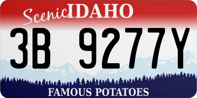 ID license plate 3B9277Y