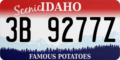 ID license plate 3B9277Z