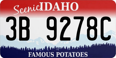ID license plate 3B9278C