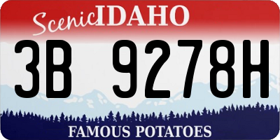 ID license plate 3B9278H