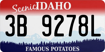 ID license plate 3B9278L