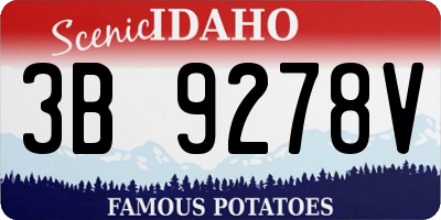 ID license plate 3B9278V