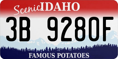 ID license plate 3B9280F