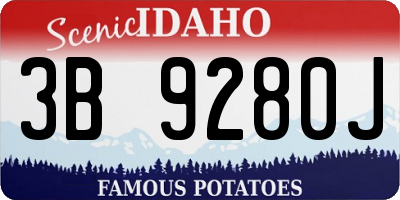 ID license plate 3B9280J