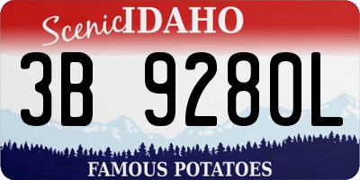 ID license plate 3B9280L