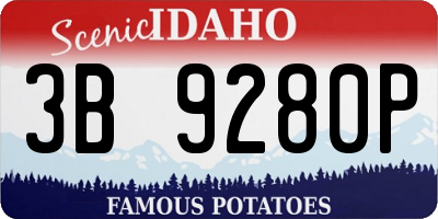 ID license plate 3B9280P