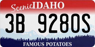 ID license plate 3B9280S