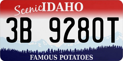 ID license plate 3B9280T