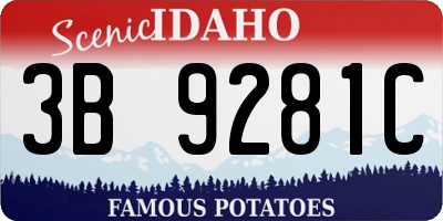 ID license plate 3B9281C