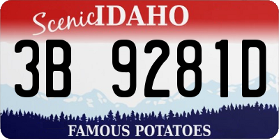 ID license plate 3B9281D