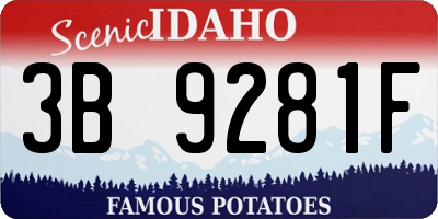 ID license plate 3B9281F