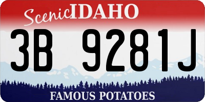 ID license plate 3B9281J