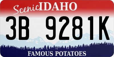 ID license plate 3B9281K