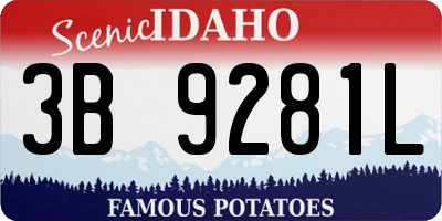 ID license plate 3B9281L