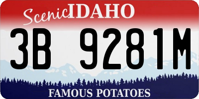 ID license plate 3B9281M