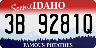 ID license plate 3B9281Q