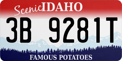 ID license plate 3B9281T
