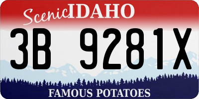 ID license plate 3B9281X