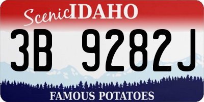 ID license plate 3B9282J