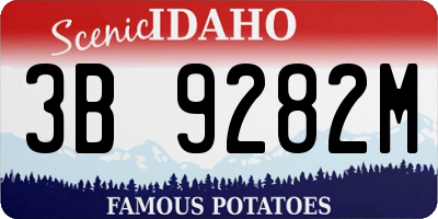 ID license plate 3B9282M