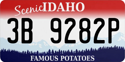 ID license plate 3B9282P