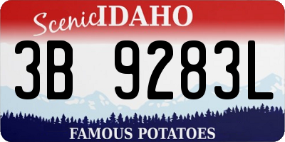 ID license plate 3B9283L