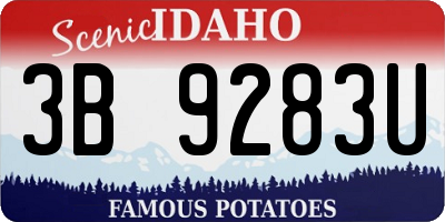 ID license plate 3B9283U