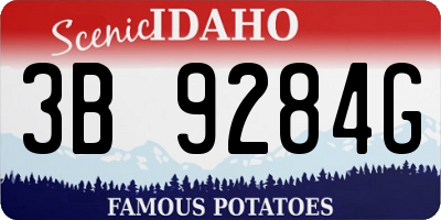 ID license plate 3B9284G
