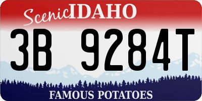 ID license plate 3B9284T