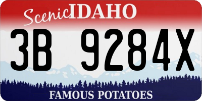 ID license plate 3B9284X