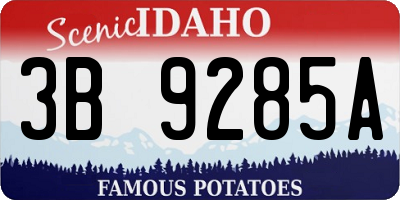ID license plate 3B9285A