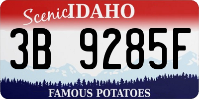 ID license plate 3B9285F