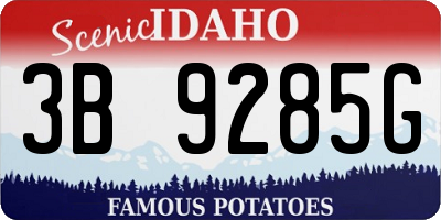 ID license plate 3B9285G