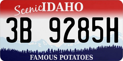 ID license plate 3B9285H