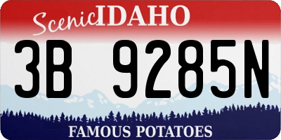 ID license plate 3B9285N