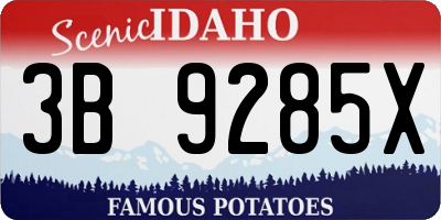 ID license plate 3B9285X