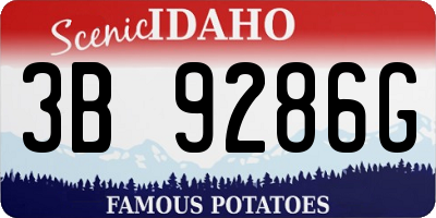 ID license plate 3B9286G