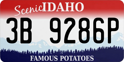 ID license plate 3B9286P