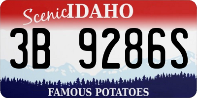 ID license plate 3B9286S