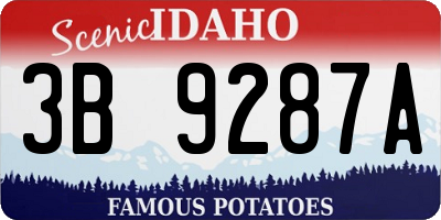 ID license plate 3B9287A