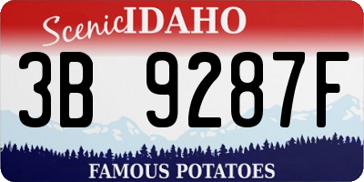 ID license plate 3B9287F